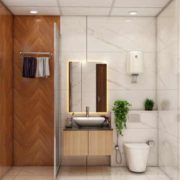 Classic Bathroom Design In Brown And White